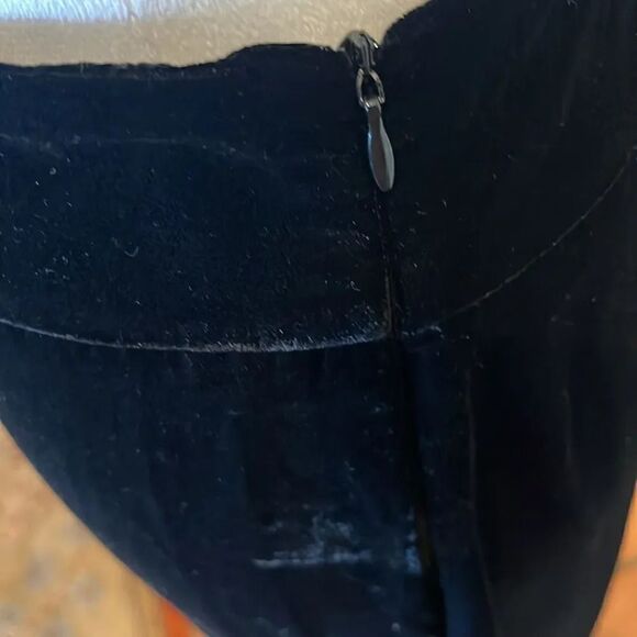 Zara Black Velvet Side Zip Wide Leg Pants, L - Picture 4 of 8